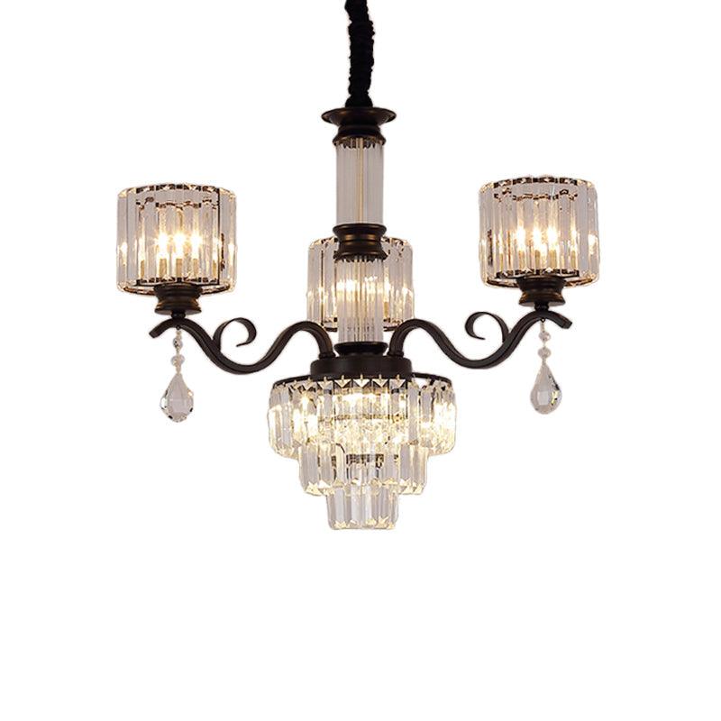 3-Tier Chandelier Lamp Minimalist Clear Crystal Ceiling Light - Rebooters