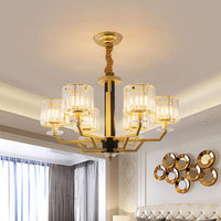 3/6 Heads Dining Room Suspension Lamp Minimalism Gold Chandelier - Rebooters