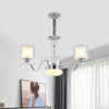 3 Bulbs Chrome Dual Cylinder Chandelier Modern Clear Glass - Rebooters