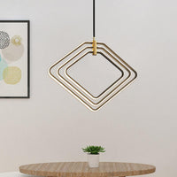 13"/16" W Rhombus Chandelier Lamp Modern Metal Ceiling Light - Rebooters
