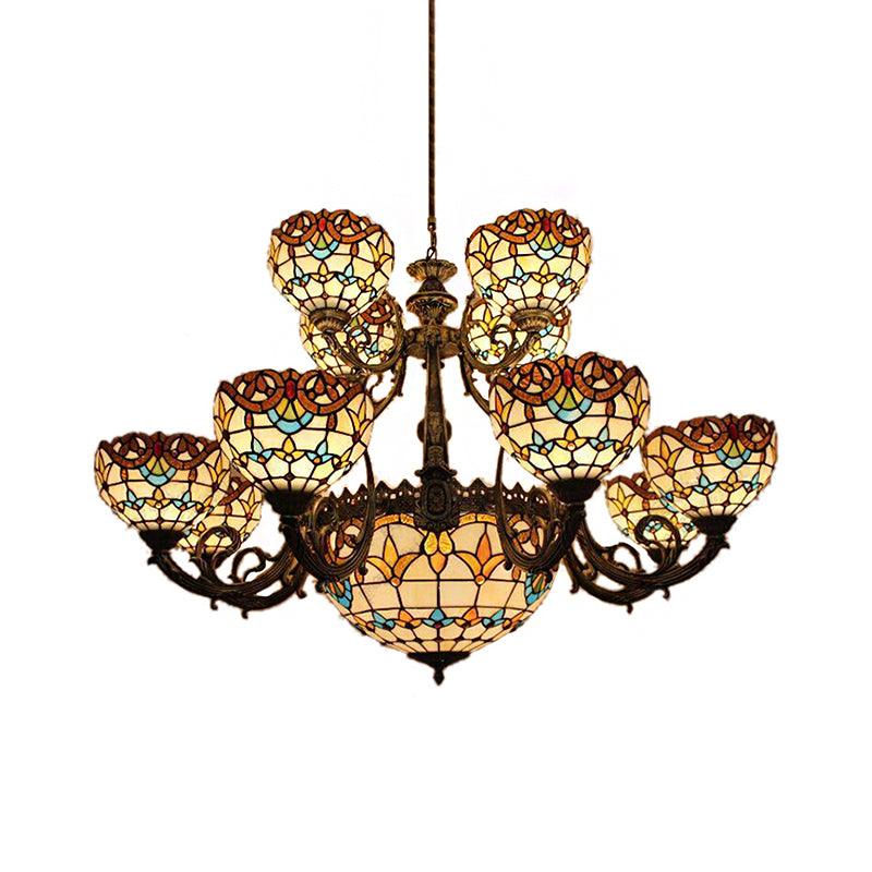 Baroque Style Extra Large Chandeliers 26/13-Light Art Glass Pendant Ceiling Lamp - Rebooters