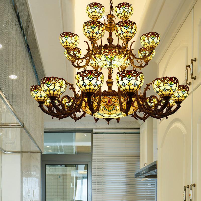 Baroque Style Extra Large Chandeliers 26/13-Light Art Glass Pendant Ceiling Lamp - Rebooters