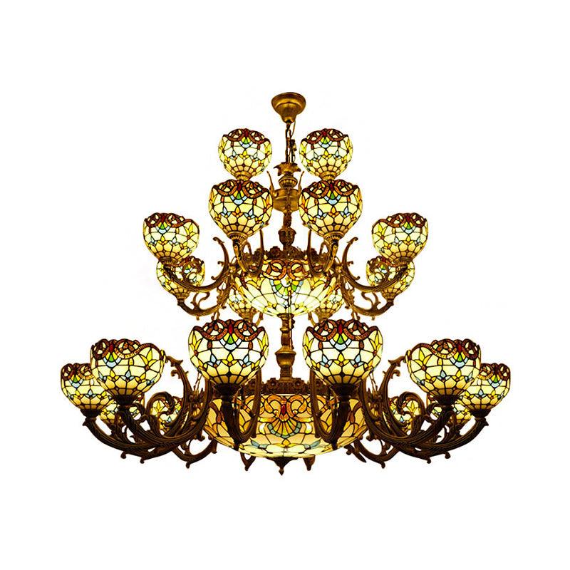 Baroque Style Extra Large Chandeliers 26/13-Light Art Glass Pendant Ceiling Lamp - Rebooters