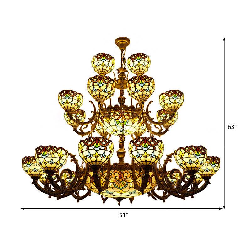 Baroque Style Extra Large Chandeliers 26/13-Light Art Glass Pendant Ceiling Lamp - Rebooters