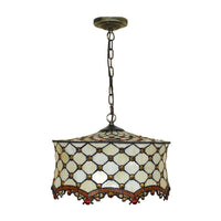 Beige Jeweled Ceiling Lamp Tiffany Stylish 3 Heads Pendant - Rebooters