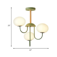 3/5 Lights Living Room Hanging Lamp with Pearl Glass Shade - Rebooters