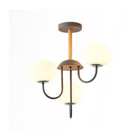 3/5 Lights Living Room Hanging Lamp with Pearl Glass Shade - Rebooters