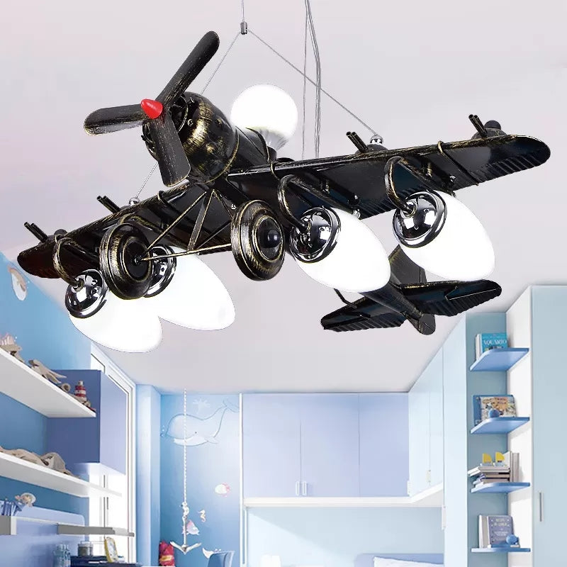 Cool Fighter Airplane Pendant Light Metal 5 Lights Lamp - Rebooters