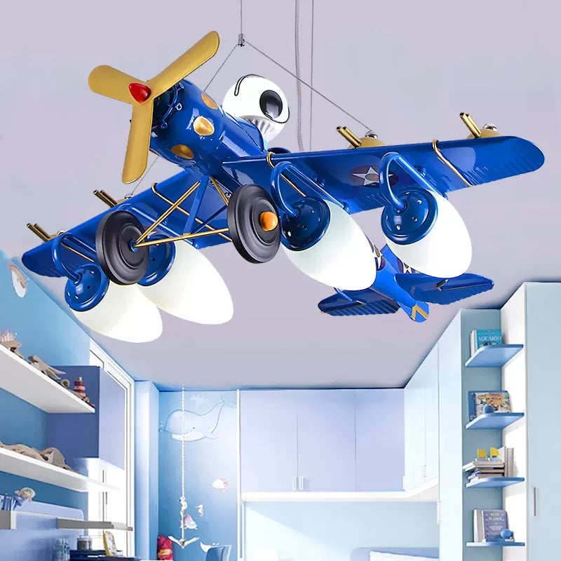 Cool Fighter Airplane Pendant Light Metal 5 Lights Lamp - Rebooters