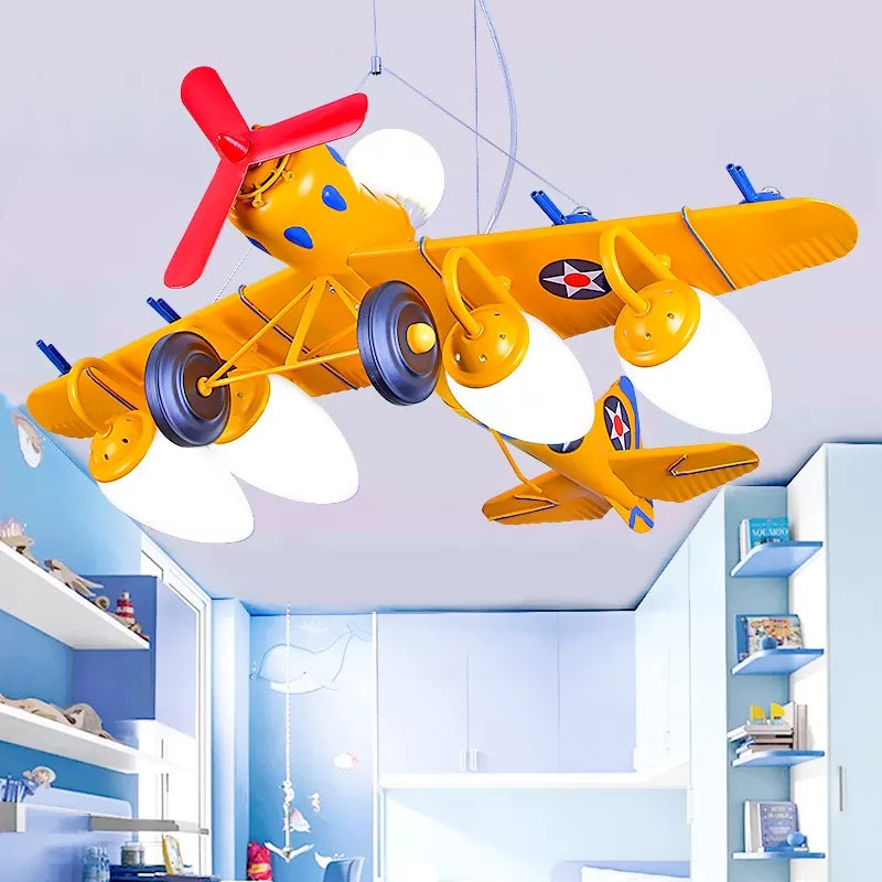 Cool Fighter Airplane Pendant Light Metal 5 Lights Lamp - Rebooters