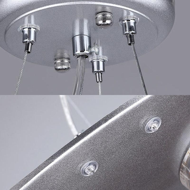 Modern Style Blue Chandelier UFO Six Lights Pendant Lamp - Rebooters