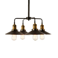 3/4/5 Heads Conical Chandelier Lamp Black Metallic Light - Rebooters