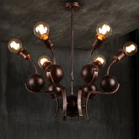 Bare Bulb Hanging Light with Metal Ball Loft Style Chandelier - Rebooters