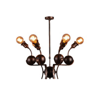 Bare Bulb Hanging Light with Metal Ball Loft Style Chandelier - Rebooters