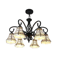 Bell Chandelier Lighting with Fence Design Lodge Style - Rebooters