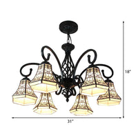 Bell Chandelier Lighting with Fence Design Lodge Style - Rebooters