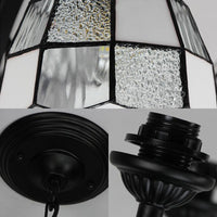 3 Lights Bowl Ceiling Hanging Light White Glass Tradition Chandelier Lamp in Black Finish - Rebooters