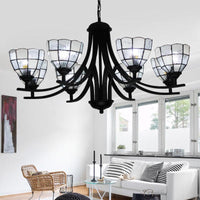 6/8 Lights Grid Pattern Chandelier Lamp with 16 Inch Chain - Rebooters