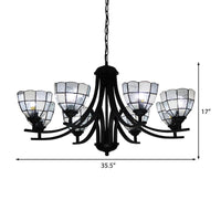 6/8 Lights Grid Pattern Chandelier Lamp with 16 Inch Chain - Rebooters