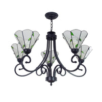 5 Lights Leaf Pendant Light with Clear Dimpled Glass - Rebooters