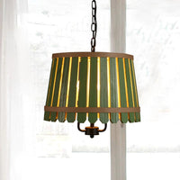 12.5"/16.5" Wide Slatted Chandelier Light Fixture Modern Wooden Pendant for Dining Room - Rebooters