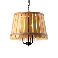 12.5"/16.5" Wide Slatted Chandelier Light Fixture Modern Wooden Pendant for Dining Room - Rebooters