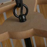 12.5"/16.5" Wide Slatted Chandelier Light Fixture Modern Wooden Pendant for Dining Room - Rebooters