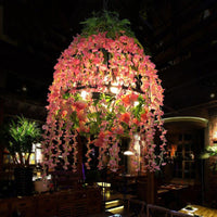 4 Heads Hanging Chandelier Industrial Restaurant Floral Light - Rebooters