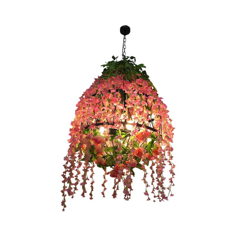 4 Heads Hanging Chandelier Industrial Restaurant Floral Light - Rebooters
