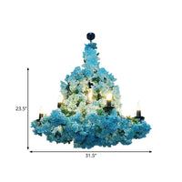 6 Heads Candle Chandelier Lighting Factory Blue Rose Red Pendant Light Fixture - Rebooters