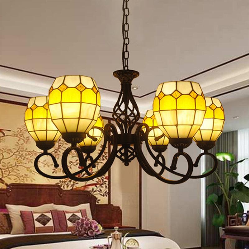 6/8 Lights Oval Pendant Lighting with Curved Arm Chandelier - Rebooters