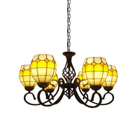 6/8 Lights Oval Pendant Lighting with Curved Arm Chandelier - Rebooters