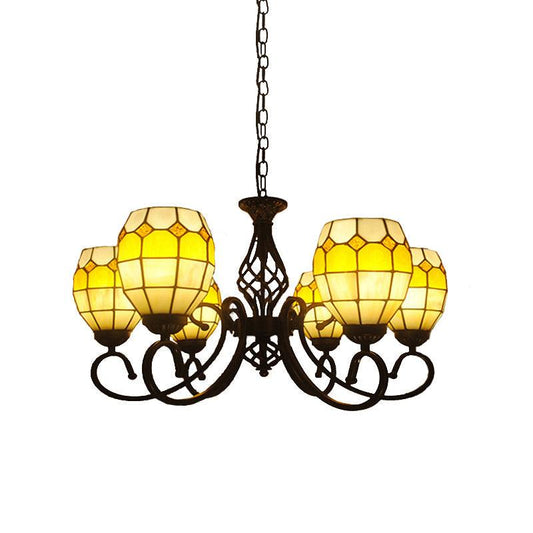 6/8 Lights Oval Pendant Lighting with Curved Arm Chandelier - Rebooters
