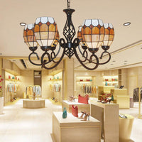 6/8 Lights Oval Pendant Lighting with Curved Arm Chandelier - Rebooters