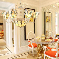 9/11 Lights Leaf Indoor Pendant Light Stained Glass Chandelier - Rebooters