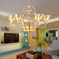 9/11 Lights Leaf Indoor Pendant Light Stained Glass Chandelier - Rebooters