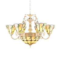 9/11 Lights Leaf Indoor Pendant Light Stained Glass Chandelier - Rebooters