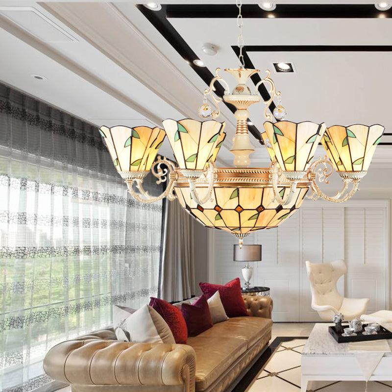 9/11 Lights Leaf Indoor Pendant Light Stained Glass Chandelier - Rebooters