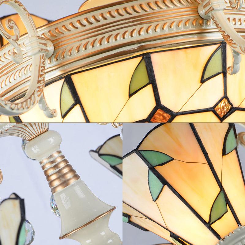 9/11 Lights Leaf Indoor Pendant Light Stained Glass Chandelier - Rebooters