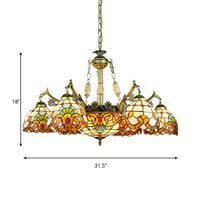 9/11 Lights Living Room Chandelier Lamp Victorian Yellow Pendant Light - Rebooters