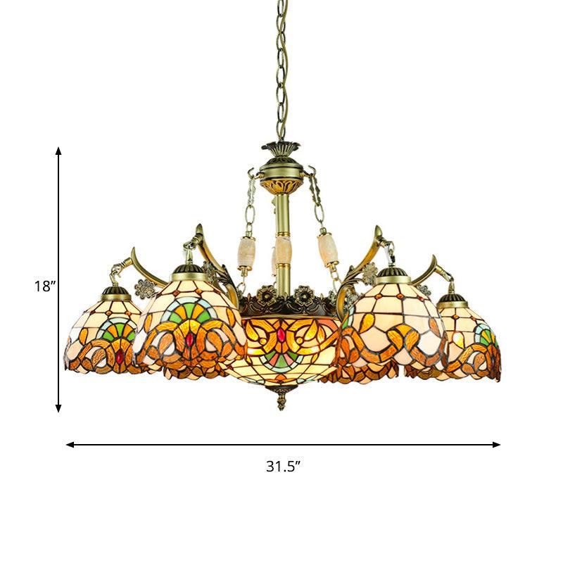 9/11 Lights Living Room Chandelier Lamp Victorian Yellow Pendant Light - Rebooters