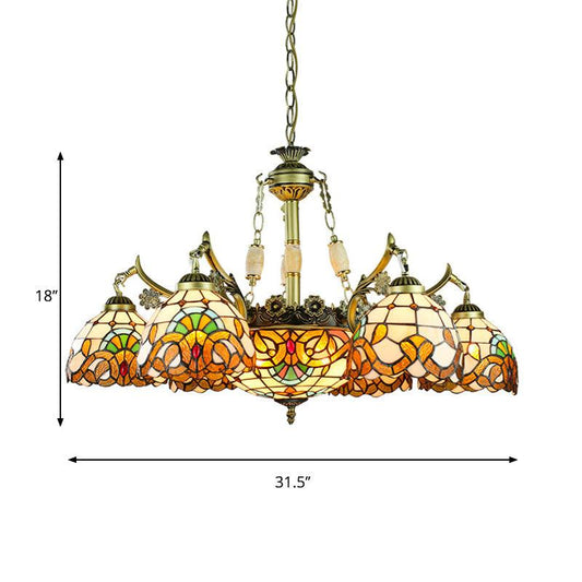 9/11 Lights Living Room Chandelier Lamp Victorian Yellow Pendant Light - Rebooters