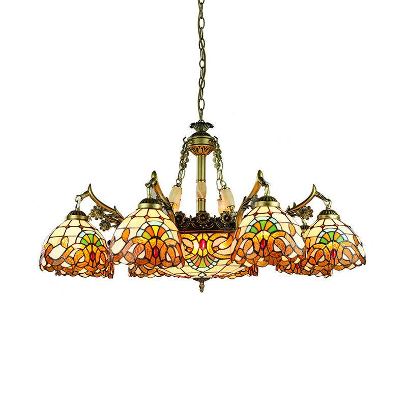 9/11 Lights Living Room Chandelier Lamp Victorian Yellow Pendant Light - Rebooters