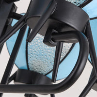 6/8 Lights Bowl Pendant Lighting Adjustable Chain Tiffany Chandelier Lamp in Blue for Foyer - Rebooters