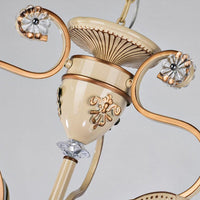 9-Light Chandelier Lighting Tiffany Grid Patterned Stained Glass Ceiling Lamp in Blue - Rebooters