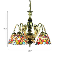 5 Lights Ceiling Light Tiffany Style Bell Shade Chandelier - Rebooters