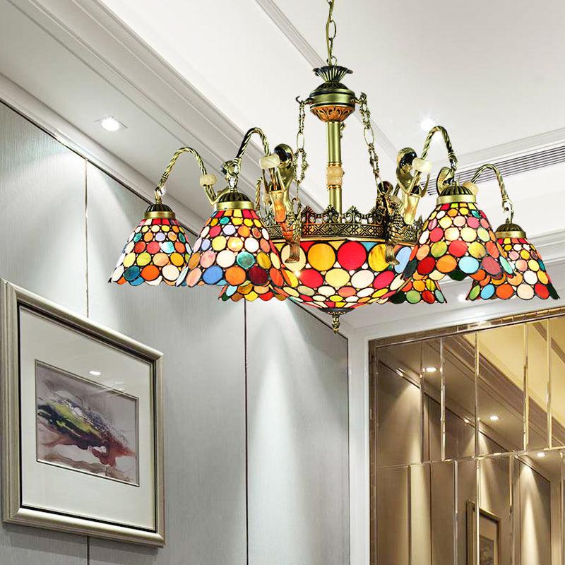 Antique Bronze Conical Pendant Light Tiffany 9/11 Lights - Rebooters