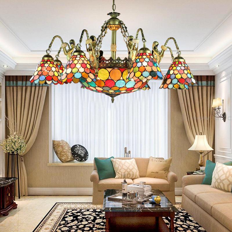 Antique Bronze Conical Pendant Light Tiffany 9/11 Lights - Rebooters