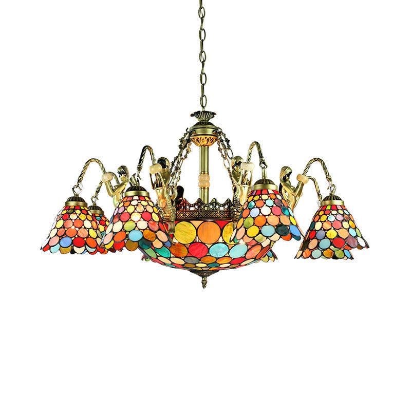 Antique Bronze Conical Pendant Light Tiffany 9/11 Lights - Rebooters