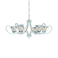 5/6/8 Lights Cone Ceiling Chandelier Stained Glass Pendant - Rebooters